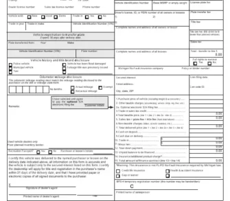 form RD-108 for Michigan, title, registration